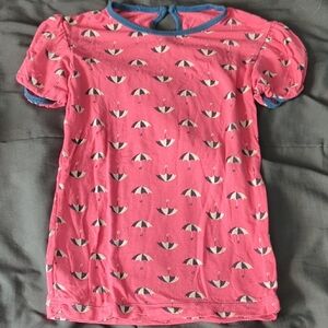 Pink Umbrella Print T-Shirt